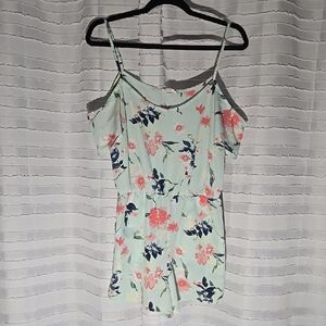 3/$10 MINE Floral Romper with Spaghetti Straps